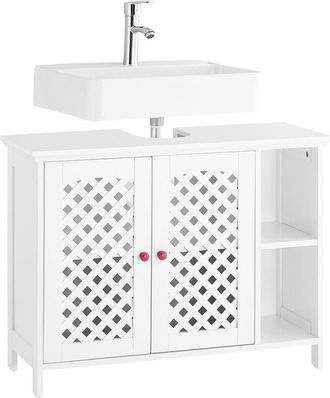 SoBuy SoBuy Bathroom Under Sink Cabinet with 2 Doors and Open Niche - MDF E1 Vanity Cabinet, Adjustable Shelf, Load Capacity 42kg - Bathroom Cabinet