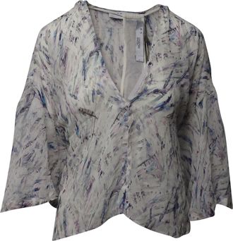 Iro Iro Justie V-neck Top in White Silk