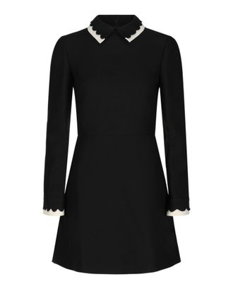 Valentino Crepe Couture Short Dress With Contrast Piping