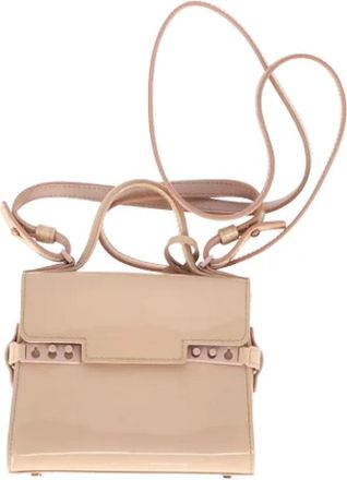Delvaux Pre-owned Temp&ecirc;te Micro Tas - Dames - Vintage Handtas - Beige - ONE Size - Leer - Vintage