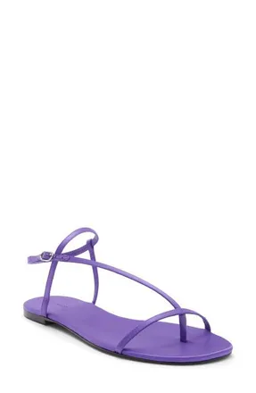 Reformation Pina Flat Sandal in Purple Satin at Nordstrom, Size 6.5