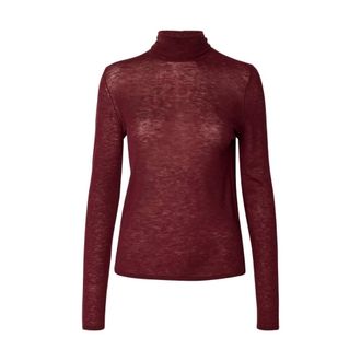 Selected Wendy Wool LS Knit Roll Neck - Dames - Truien - Rood - Maat: L Wol