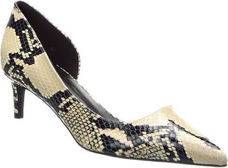Khaite Khaite Jett Dorsay Snake-Embossed Leather Pump