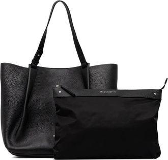 Marc O'Polo Shopper van bewerkt leer - Zwart