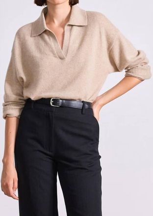 Apiece Apart Softest Tissue Weight Henley Top In Sand