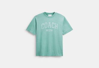 Coach Mens Sun Fade Easy T-Shirt in Green, Size X-Large | Organic Cotton