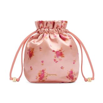 Ganni Bucket Bags, female, Pink, Size: ONE SIZE Pouch in Printed Nylon