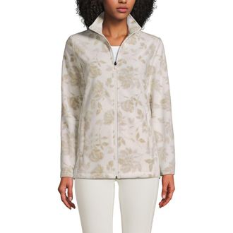 Lands End Anyweather Fleece Full Zip Jacket in Champagne Floral at Nordstrom, Size X-Small