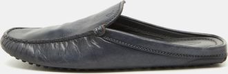 Tod's Tods Dark Grey Leather Slip On Mules Loafers
