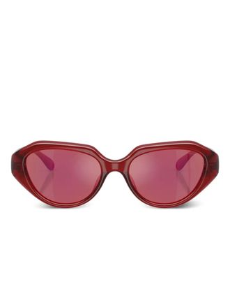 Coach Zonnebril met geometrisch montuur en C logoplakkaat - Rood