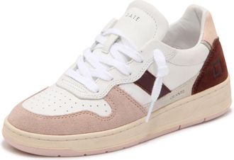 D.A.T.E. Vintage Court 2.0 Wit-Roze Schoenen - Dames - Sneakers - Veelkleurig - 36 EU - Schoenen
