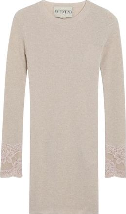 Valentino Garavani Sweaters - Dames - Cashmere truien - Beige - L - Truien & Vesten