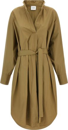 Nude Brown Cotton Midi Womens Dress