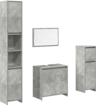 vidaXL Vidaxl - Juego muebles de baño 4 pzas madera contrachapada gris hormigón