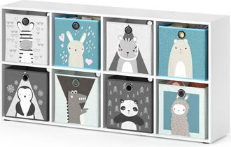 Vicco Estanter&iacute;a Infantil Scutum, Blanco, 143 X 72 Cm Con 8 Cajas Plegables