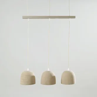 Maisons du monde L&aacute;mpara de techo con 3 pantallas de terracota