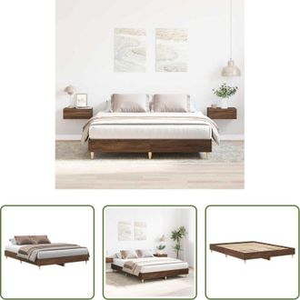 vidaXL Letto con base a doghe - Giroletto senza Materasso Rovere Marrone 140x200 cm Truciolato