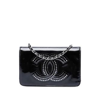 Chanel Pre-owned Wallet on Chain - Dames - Pre-owned - Zwart - Maat: ONE Size Leer