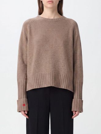 Tory Burch Wool Crewneck Jumper with Turn-Up Cuffs