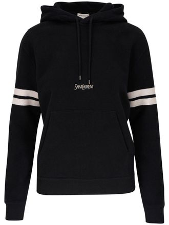 Saint Laurent Gestreepte hoodie - Zwart