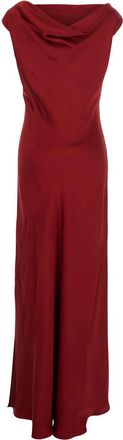 Antonelli Womens Red Long Dress With Draped Neckline Acetate