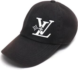 Louis Vuitton Pre-owned LV Smash Katoenen Pet - Heren - Vintage Accessoires - Zwart - ONE Size - Katoen - Vintage
