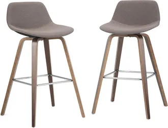 Simpli Home Set Of 2 Randolph Mid Century Modern 28In Bentwood Counter/ Bar Height Stools