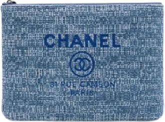Chanel Pre-owned Deauville O Case - Dames - Vintage Clutch - Blauw - ONE Size - Denim - Vintage