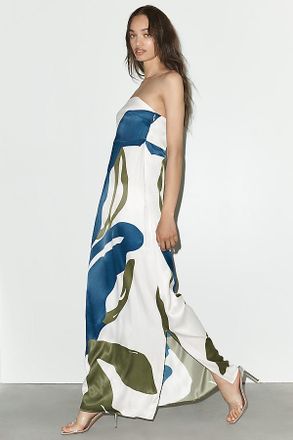 Diarrablu Tubi Printed Strapless Maxi Dress