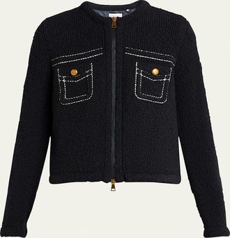Moncler Comfort Wool Zip Cardigan