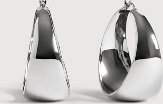 Monica Vinader Sterling Silver Kate Young Large Tapered Hoop Earrings
