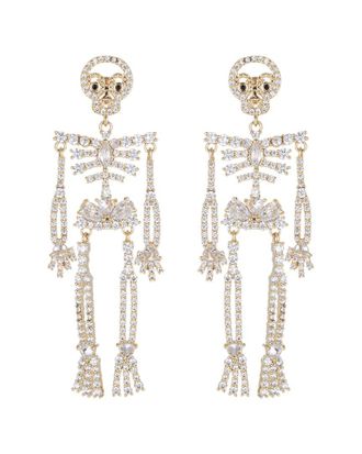 Eyecandy LA Eye Candy La Luxe Collection Cz Riley Skull Statement Earrings