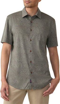 Faherty Hermosa Short Sleeve Button-Up Shirt in Olive Frond at Nordstrom Rack, Size X-Small