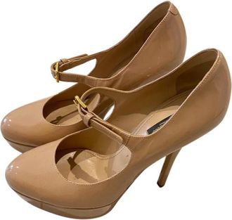 Dolce & Gabbana Nude Patent Mary-Jane Pumps Size 37