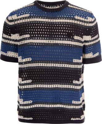 Daily Paper Clothing Kente Stripe T-Shirt - Heren - Ronde hals truien - Veelkleurig - M - Katoen - Truien & Vesten