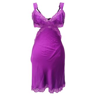 Stella McCartney Stella McCartney Clara Fluisterende Mini-jurk in Paarse Zijde