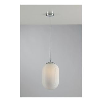 Netlighting Greenwich Oval Glass Ceiling Pendant White E27