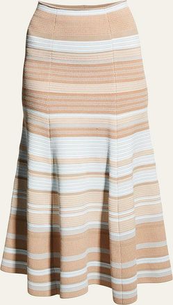 Giorgio Armani Stripe Knit Midi Skirt