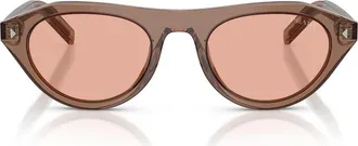 Prada 51mm Irregular Sunglasses in Transparent Clay/pink at Nordstrom
