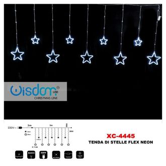 Trade Shop Trade Shop - Tenda Luminosa Natalizia Con Stelle Neon Luce Bianca Fissa 8 Giochi Luce Xc-4445