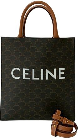 Celine Brown Leather Pvc Handbag Shoulder Bag Tote Bag (Pre-Owned)