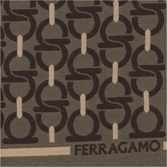 Ferragamo Wool Jacquard Scarf - Olive