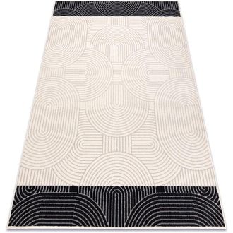 RugsX Rugsx - Alfombra Wool Angel 7901 / 52044 Geometric Beige / Negro Beige 120x170 Cm