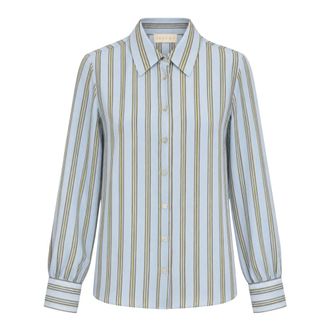 iBlues Zijden Blouse - Dames - Blouses & Shirts - Blauw - Maat: L Zijde