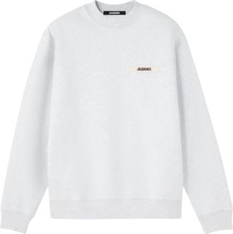 Jacquemus Gros Grain Zip Sweatshirt - Heren - Sweatshirts - Grijs - XL - Katoen - Hoodies & sweatvesten