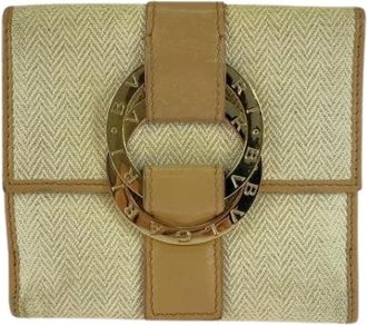 Bulgari Pre-owned Wallets, female, Beige, Size: ONE SIZE Pre-owned Chandra Leather Wallet