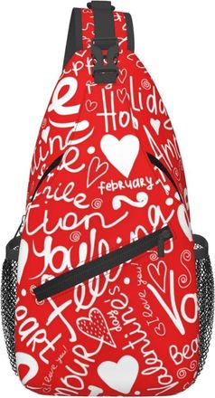 Generic LoverS Day Love Heart Holiday Sling Bag Breathable Crossbody Bag Adjustable Crossbody Bags For Shopping Outdoors Camping