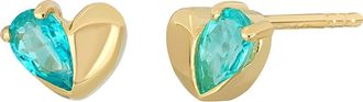 Bony Levy 14K Gold Paraiba Topaz Heart Stud Earrings in 14K Yellow Gold at Nordstrom Rack