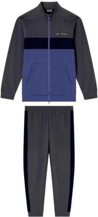 Emporio Armani Atletische Colour Block Trainingspak - Heren - Trainingspakken - Grijs - 2XL - Katoen - Fitness