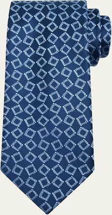 Charvet Mens Square Jacquard Silk Tie